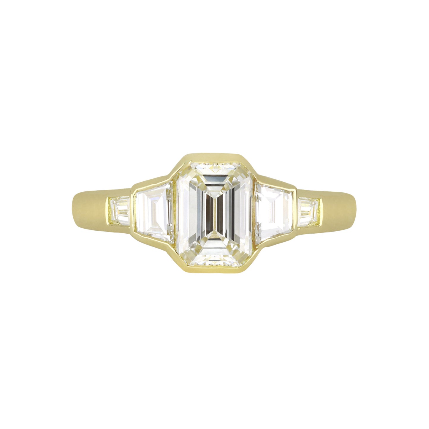 1970s 18KT Yellow Gold Diamond Ring front