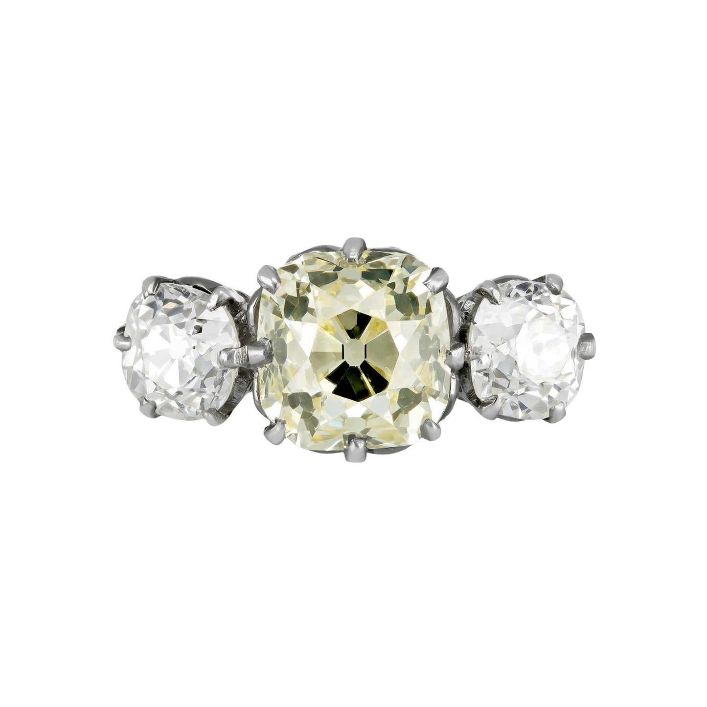 English Edwardian Platinum Diamond Ring front