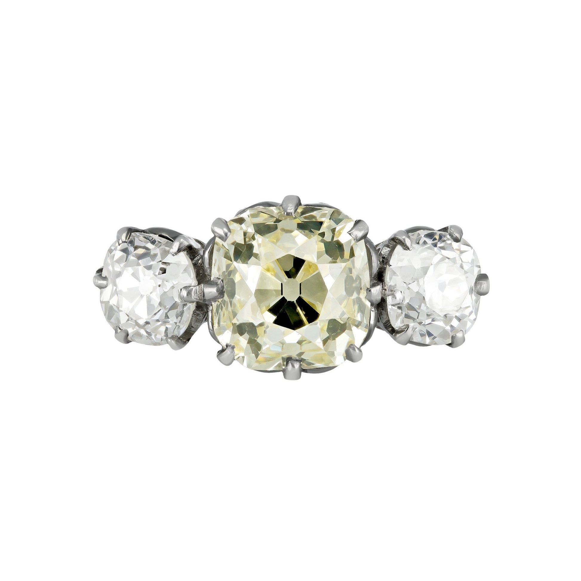 English Edwardian Platinum Diamond Ring front