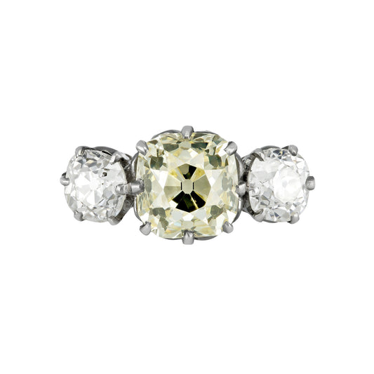 English Edwardian Platinum Diamond Ring front