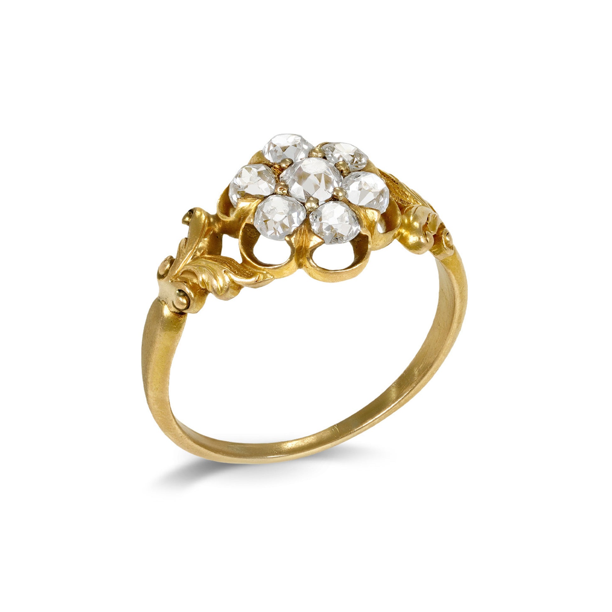 Victorian 18KT Yellow Gold Diamond Ring profile