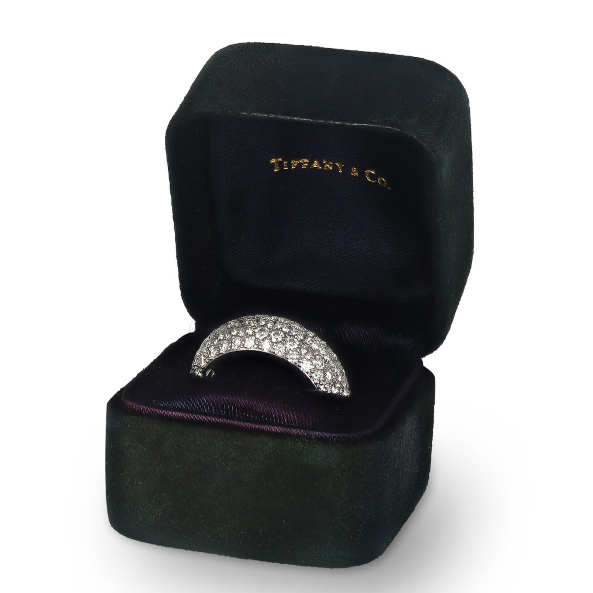 Tiffany & Co. 1970s Platinum Diamond Ring in box