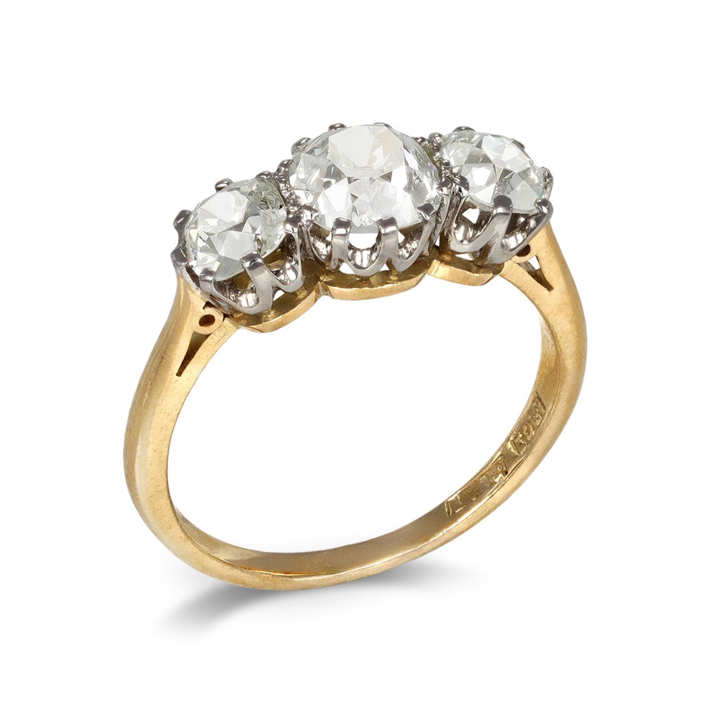 Edwardian Platinum & 18KT Yellow Gold Diamond Ring profile