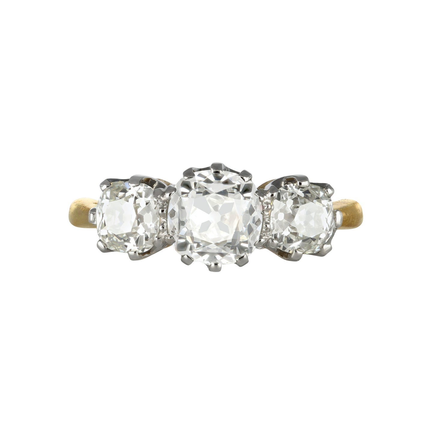 Edwardian Platinum & 18KT Yellow Gold Diamond Ring front