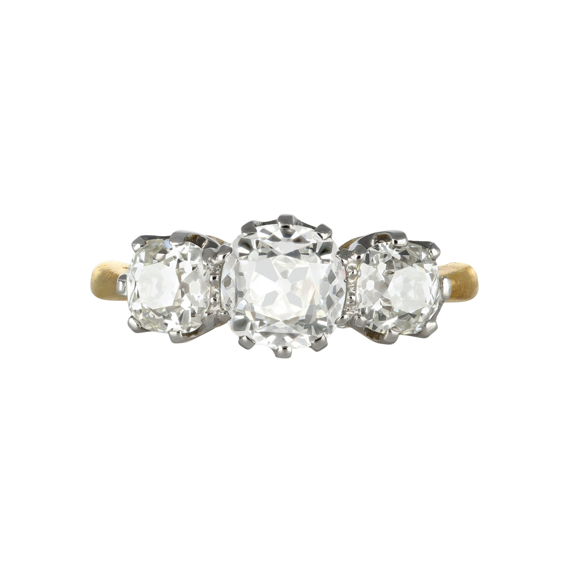 Edwardian Platinum & 18KT Yellow Gold Diamond Ring front