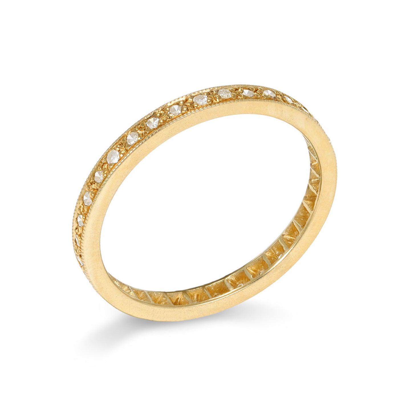 1950s 18KT Yellow Gold Diamond Ring profile