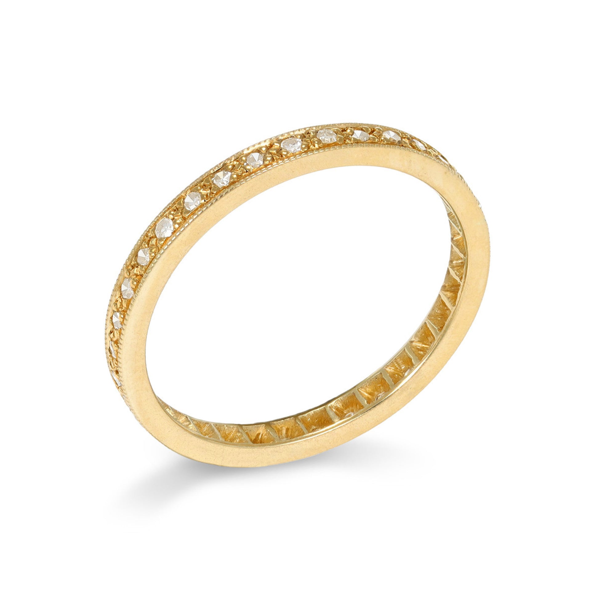 1950s 18KT Yellow Gold Diamond Ring profile