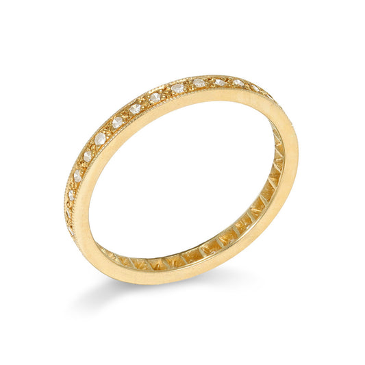 1950s 18KT Yellow Gold Diamond Ring profile