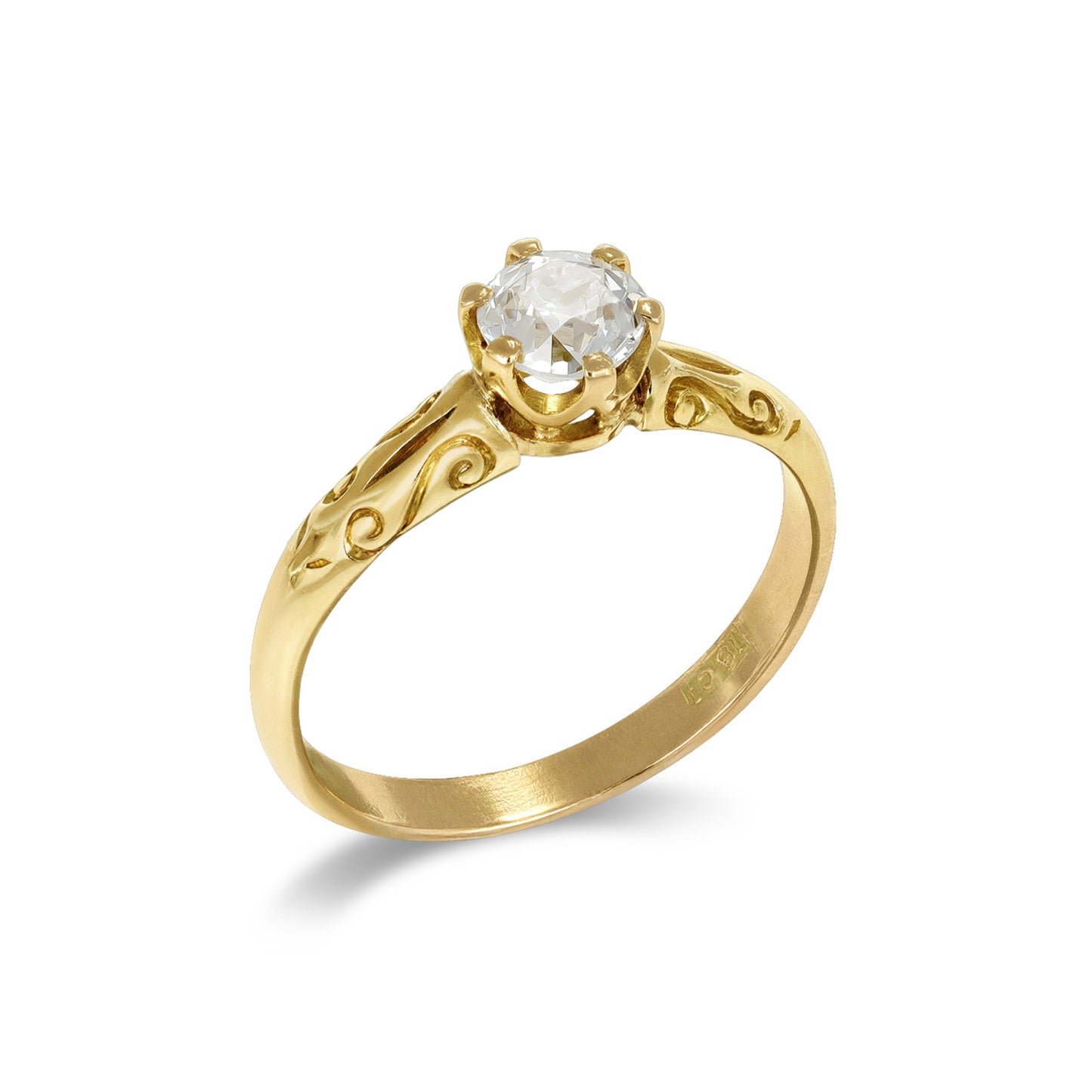 Victorian 18KT Yellow Gold Diamond Ring profile