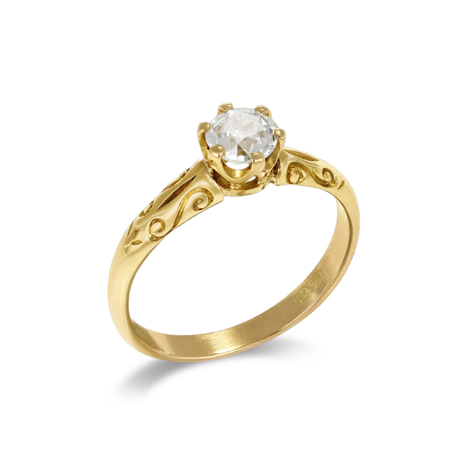 Victorian 18KT Yellow Gold Diamond Ring profile