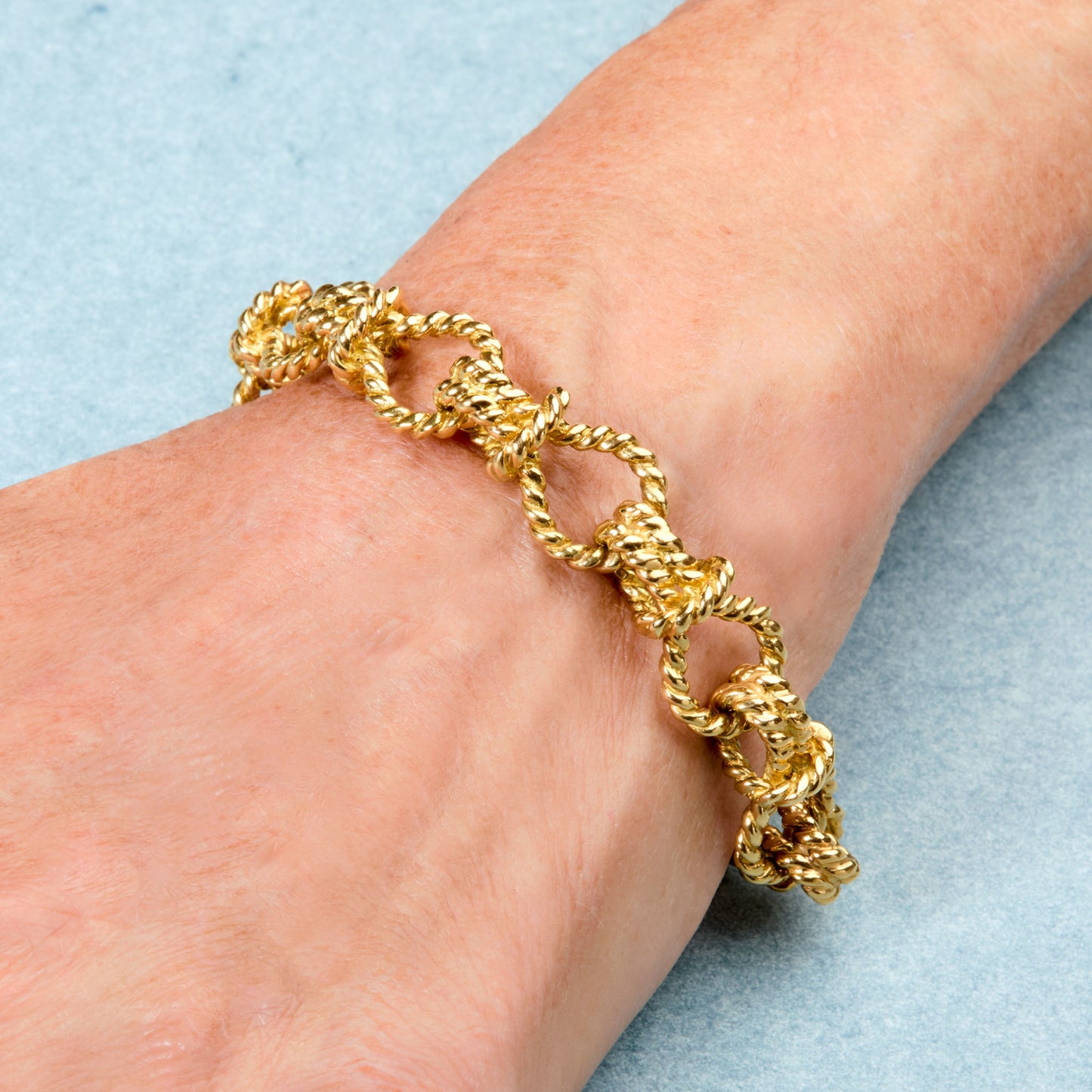 Fulco Di Verdura Post-1980s 18KT Yellow Gold Bracelet on wrist