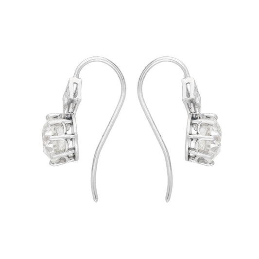 Edwardian Platinum Diamond Earrings side