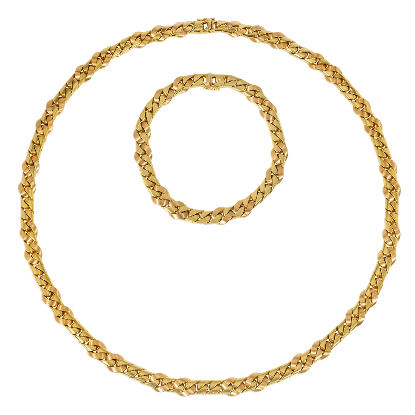 Pavani Dario di Pavani Norma Italy 1960s 18KT Yellow Gold Bracelet & Necklace Set front