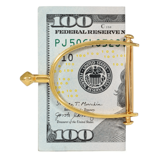 Hermes Paris 1950s 18KT Yellow Gold Equestrian Money Clip front