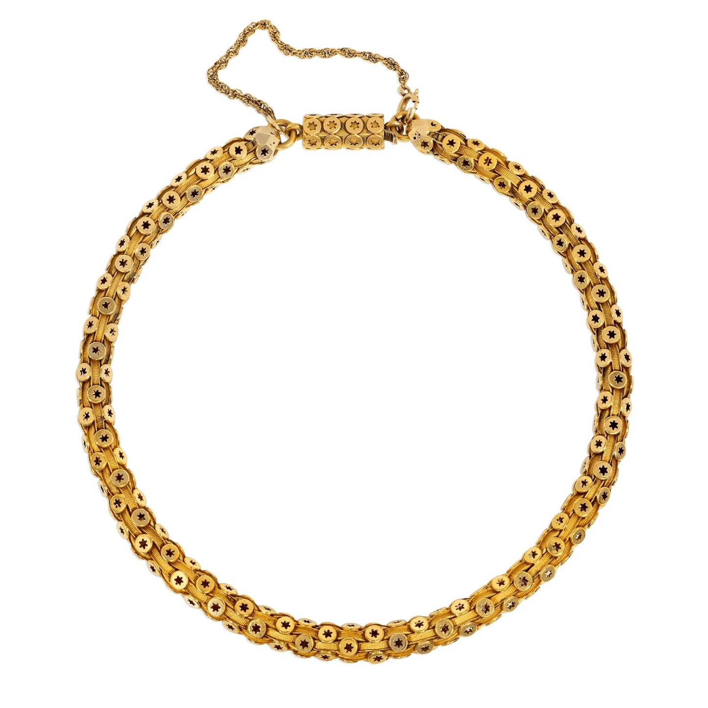 English Antique 15KT Yellow Gold Necklace front
