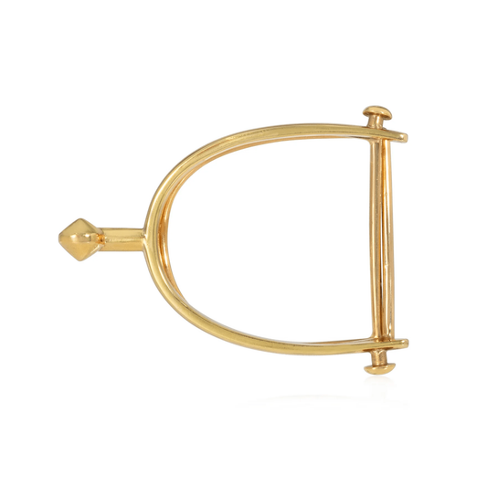 Hermes Paris 1950s 18KT Yellow Gold Equestrian Money Clip front
