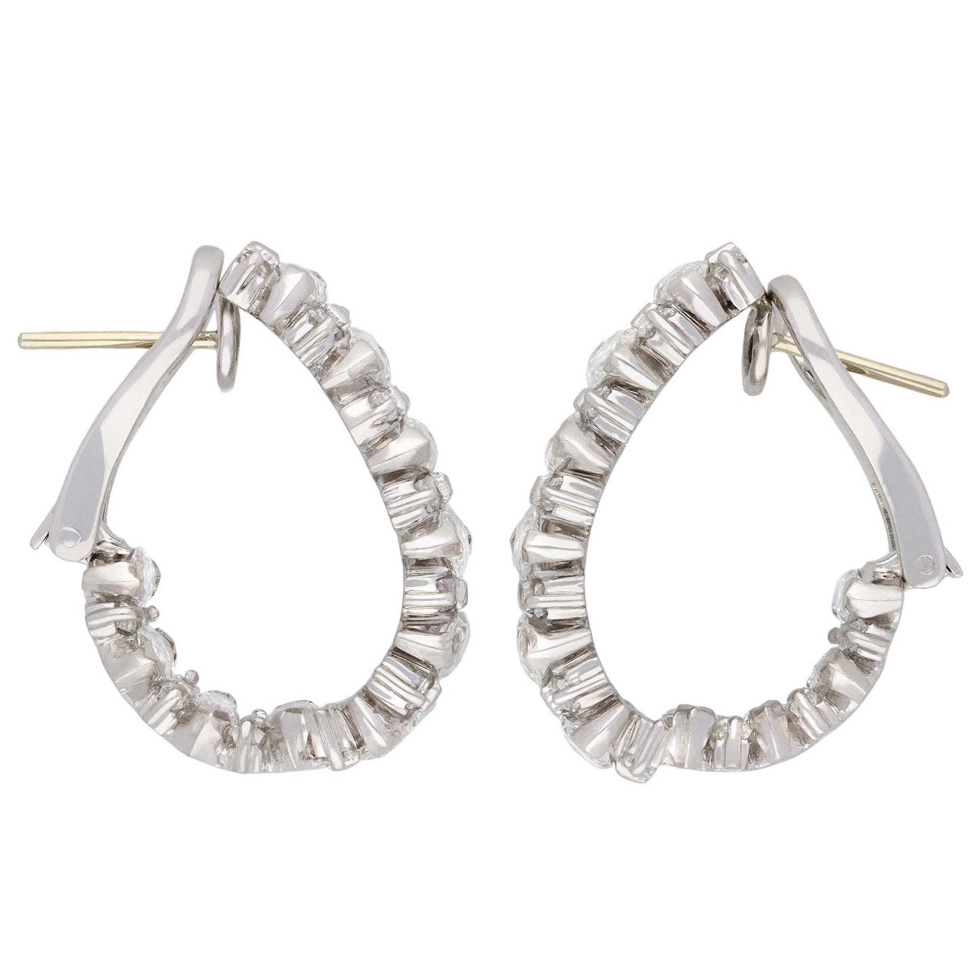 Kutchinsky 1970s Platinum & 18KT Yellow Gold Diamond Earrings side