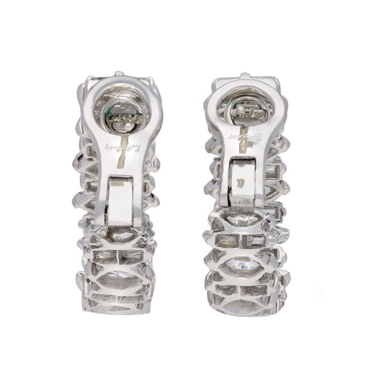 Kutchinsky 1970s Platinum & 18KT Yellow Gold Diamond Earrings back