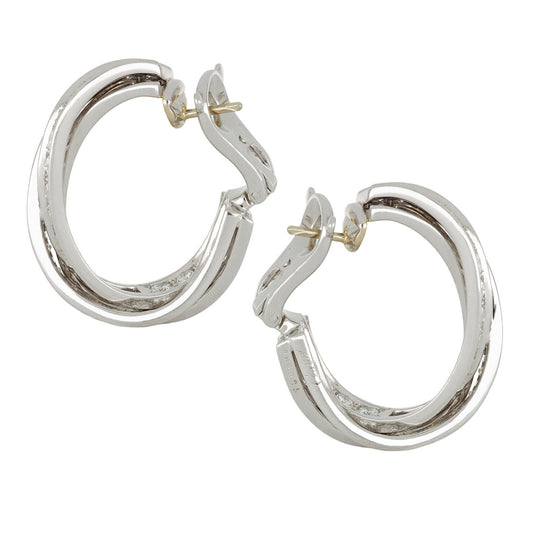 Cartier French 1970s 18KT White Gold Diamond Earrings side