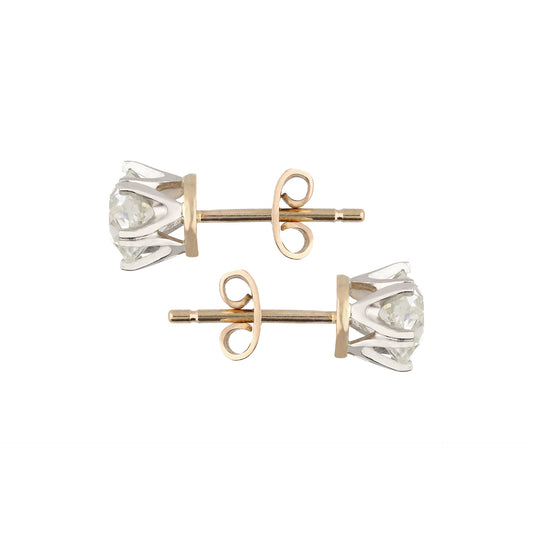 Edwardian Platinum & 18KT Rose Gold Diamond Earrings side