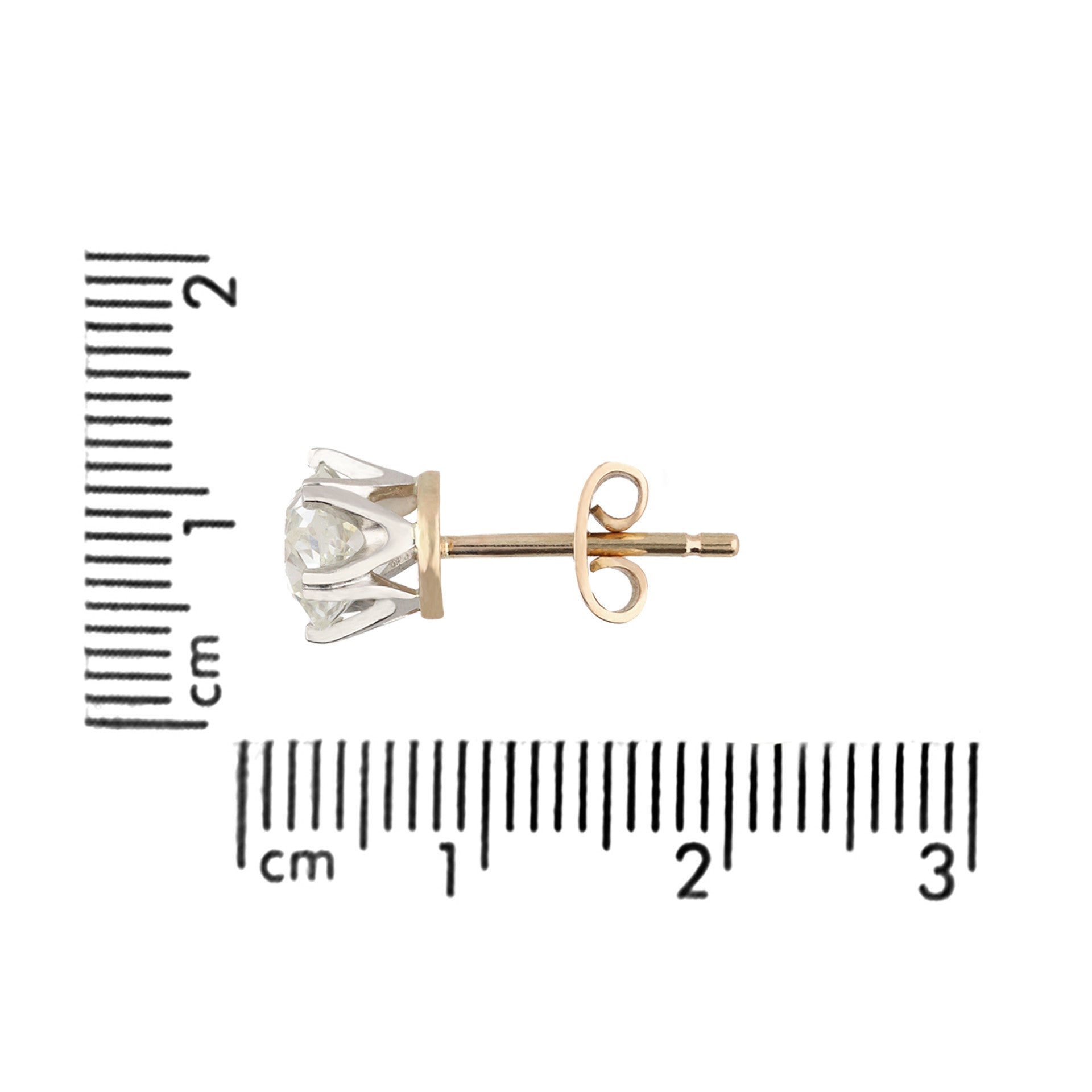 Edwardian Platinum & 18KT Rose Gold Diamond Earrings side