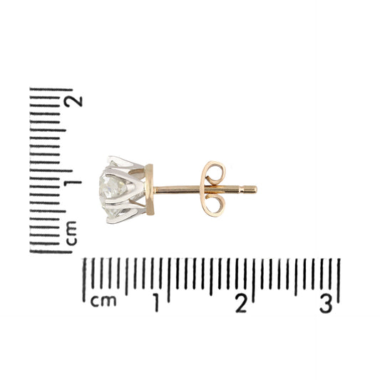 Edwardian Platinum & 18KT Rose Gold Diamond Earrings side