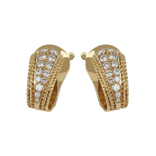 Van Cleef & Arpels 1970s 18KT Yellow Gold Diamond Earrings