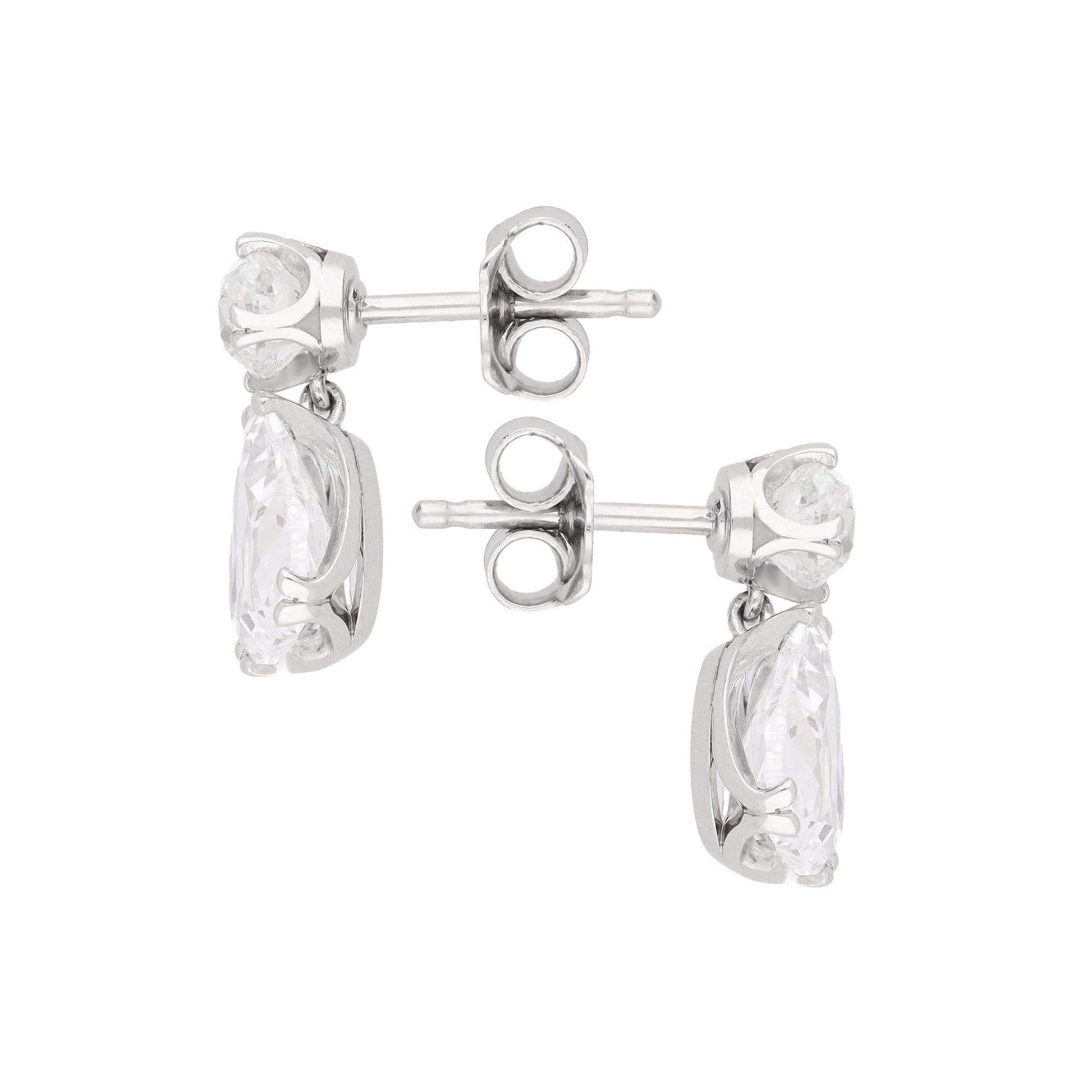 Art Deco Platinum Diamond Earrings side
