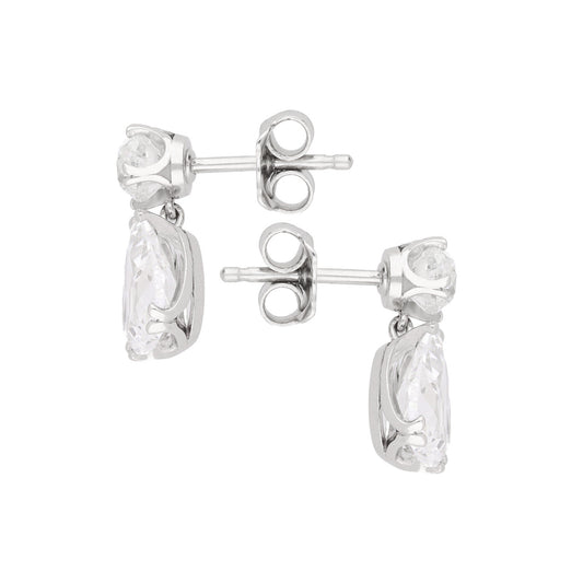 Art Deco Platinum Diamond Earrings side