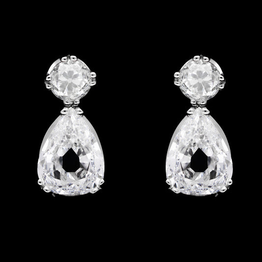 Art Deco Platinum Diamond Earrings front