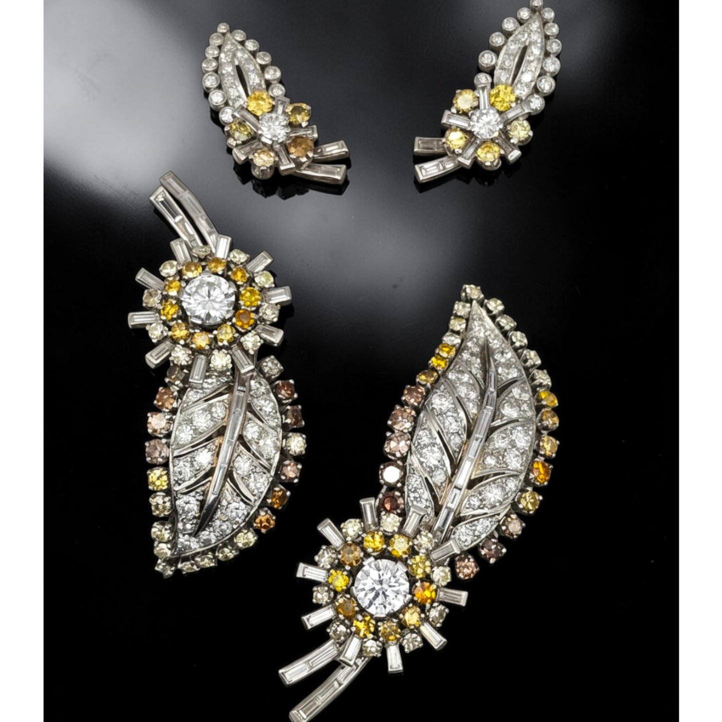 Garrard 1960s Platinum Diamond Set front