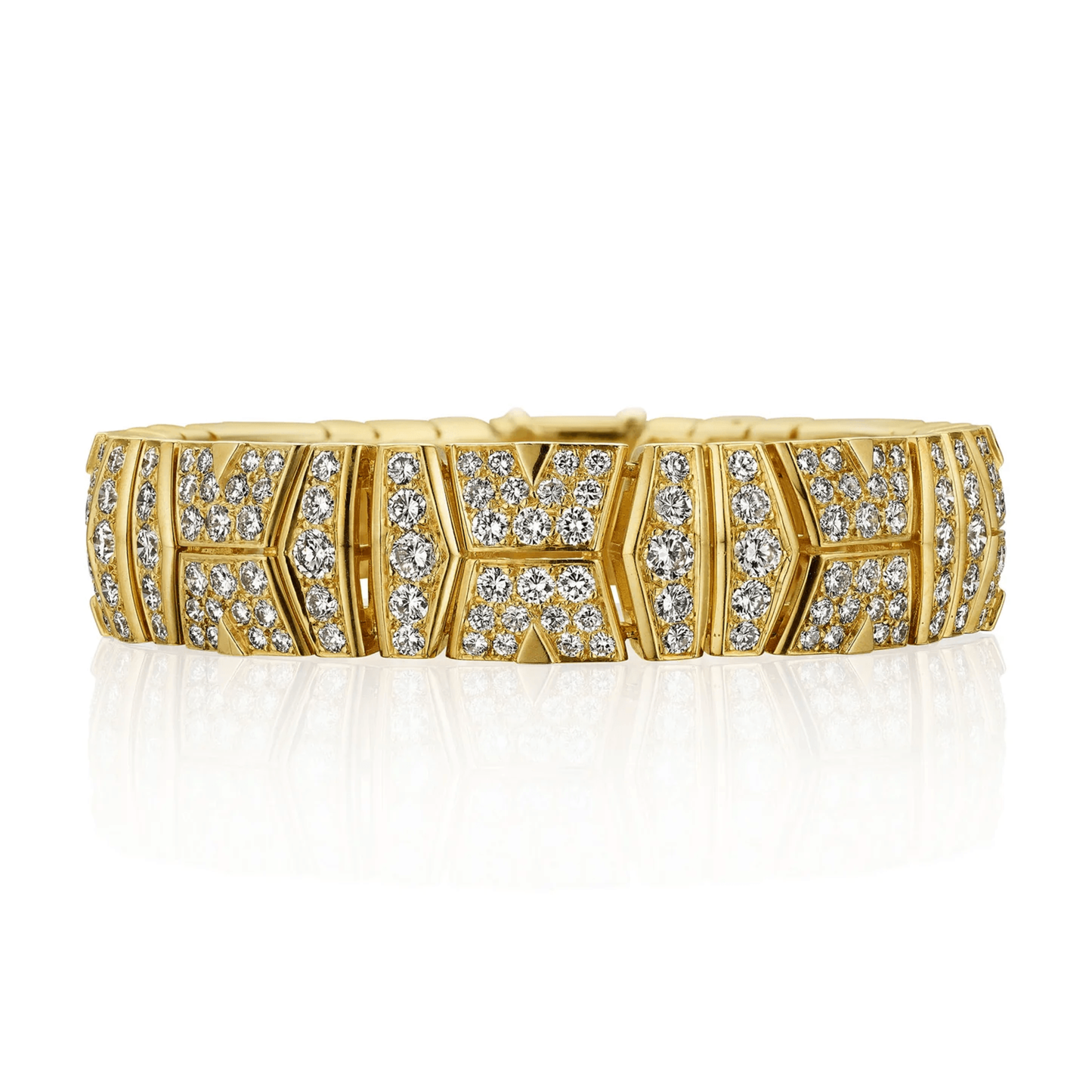 Cartier Paris 1980s 18KT Yellow Gold Diamond Bracelet front