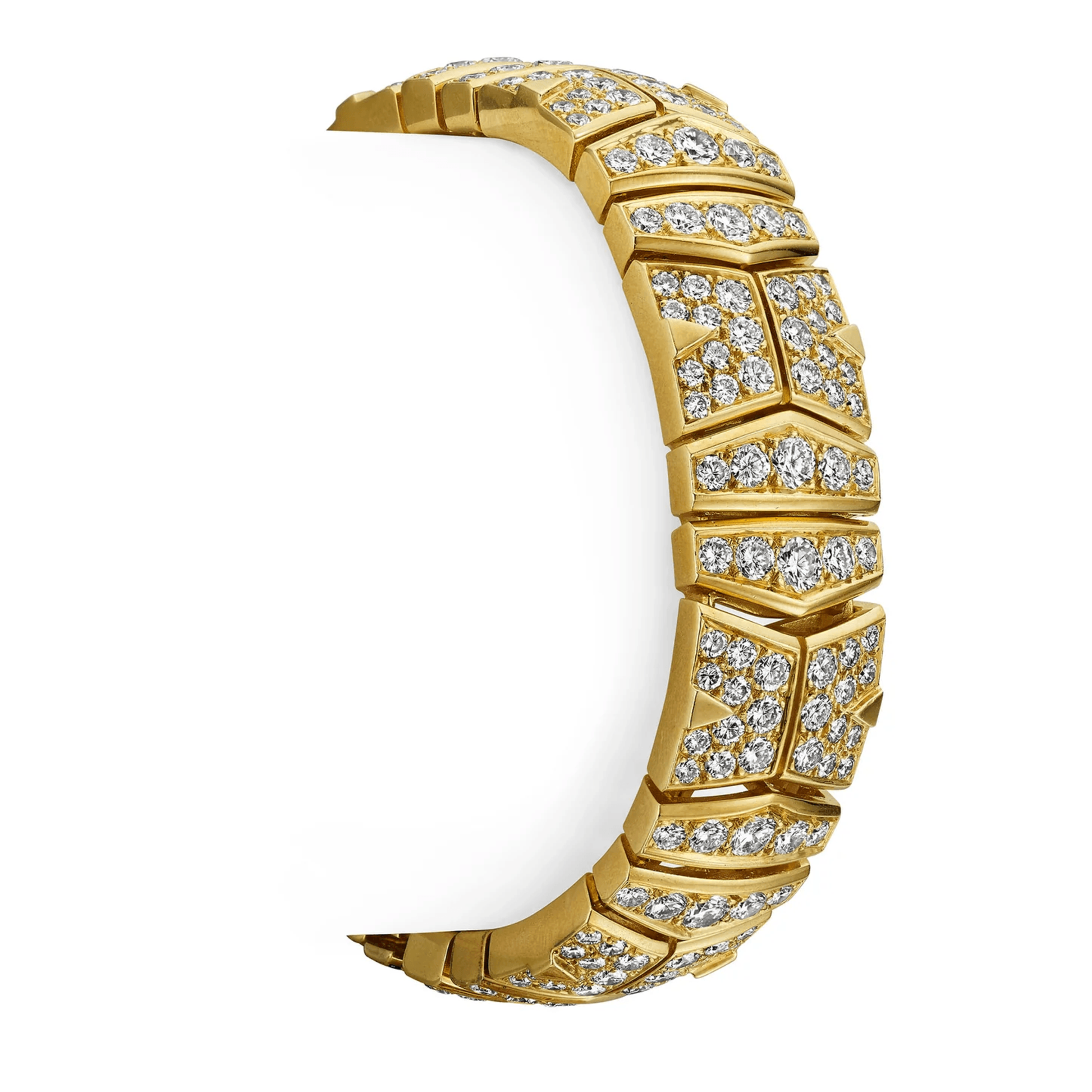 Cartier Paris 1980s 18KT Yellow Gold Diamond Bracelet front