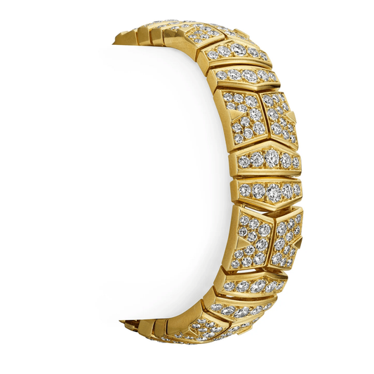 Cartier Paris 1980s 18KT Yellow Gold Diamond Bracelet front