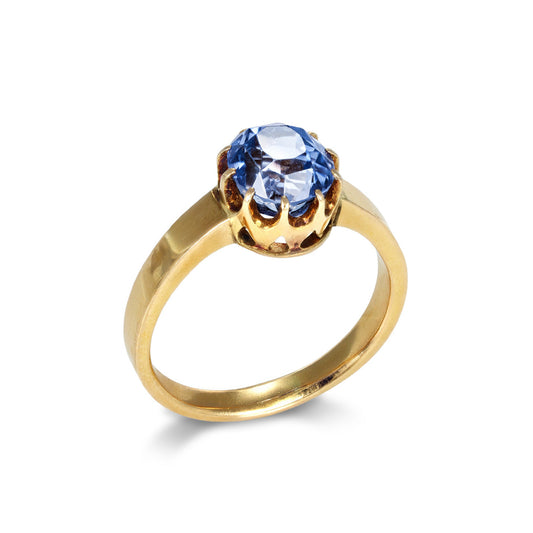 Victorian 18KT Yellow Gold Sapphire Ring profile