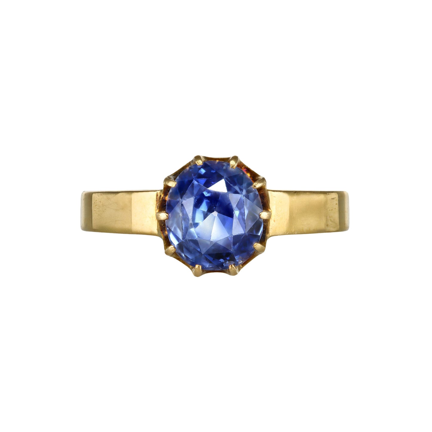 Victorian 18KT Yellow Gold Sapphire Ring front