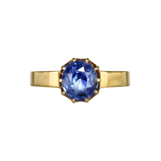 Victorian 18KT Yellow Gold Sapphire Ring front