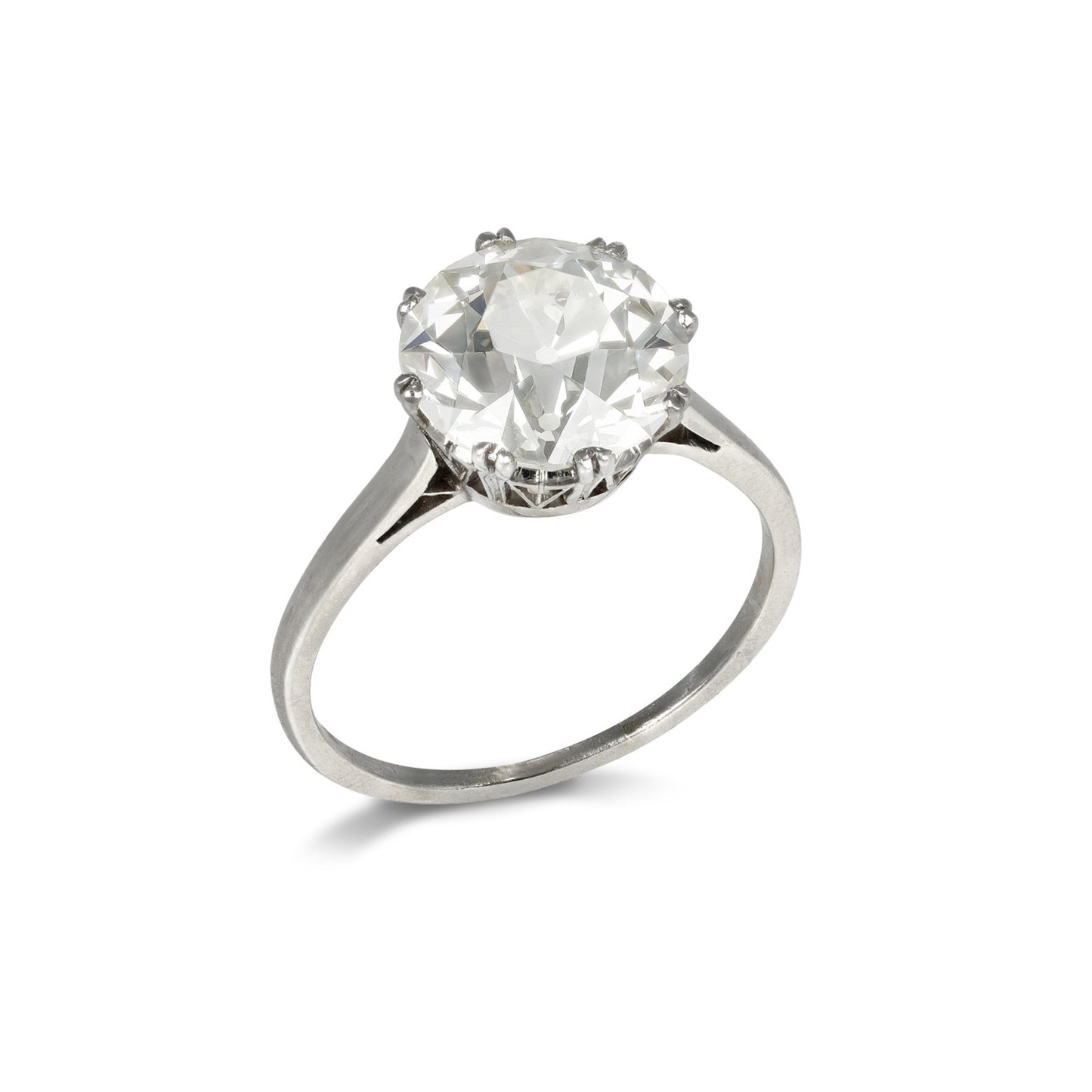 English Art Deco 18KT White Gold Diamond Ring profile