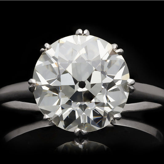 English Art Deco 18KT White Gold Diamond Ring front