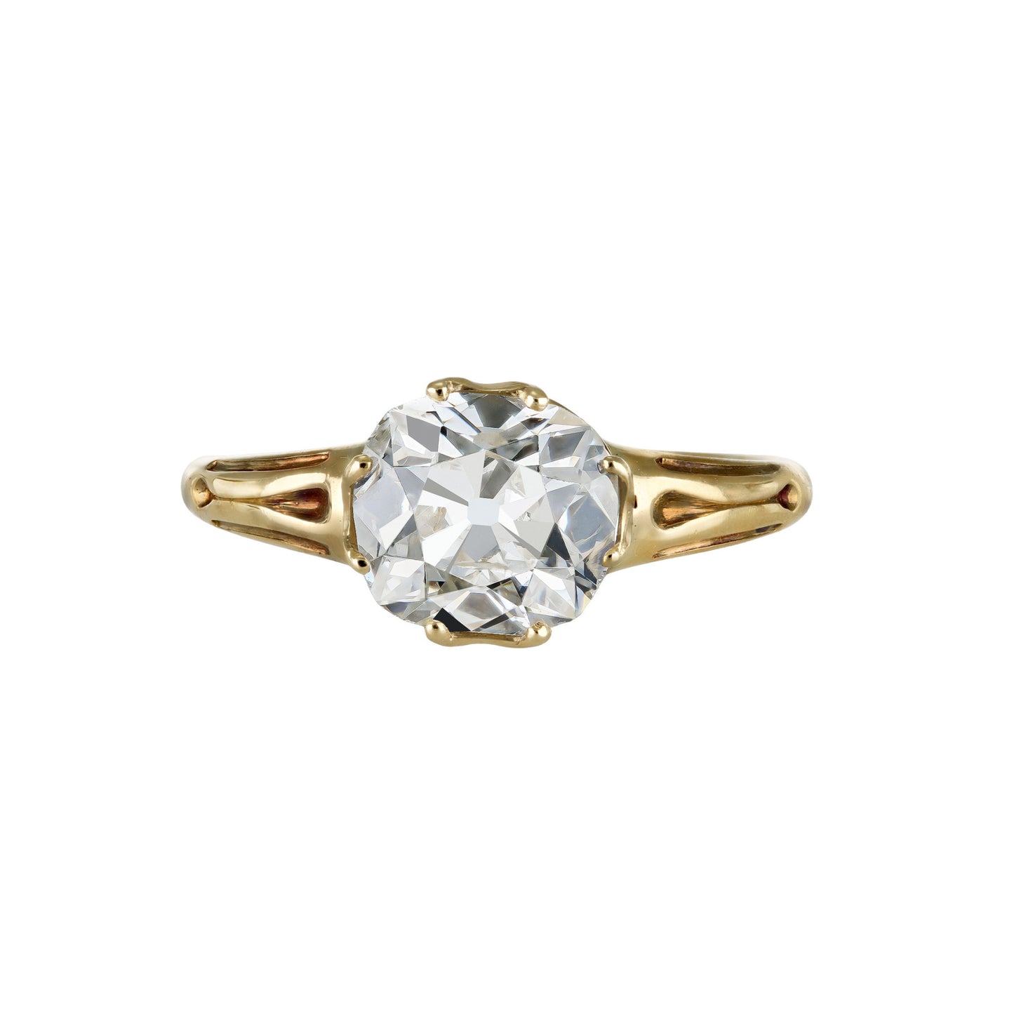 Victorian 18KT Yellow Gold Diamond Ring front