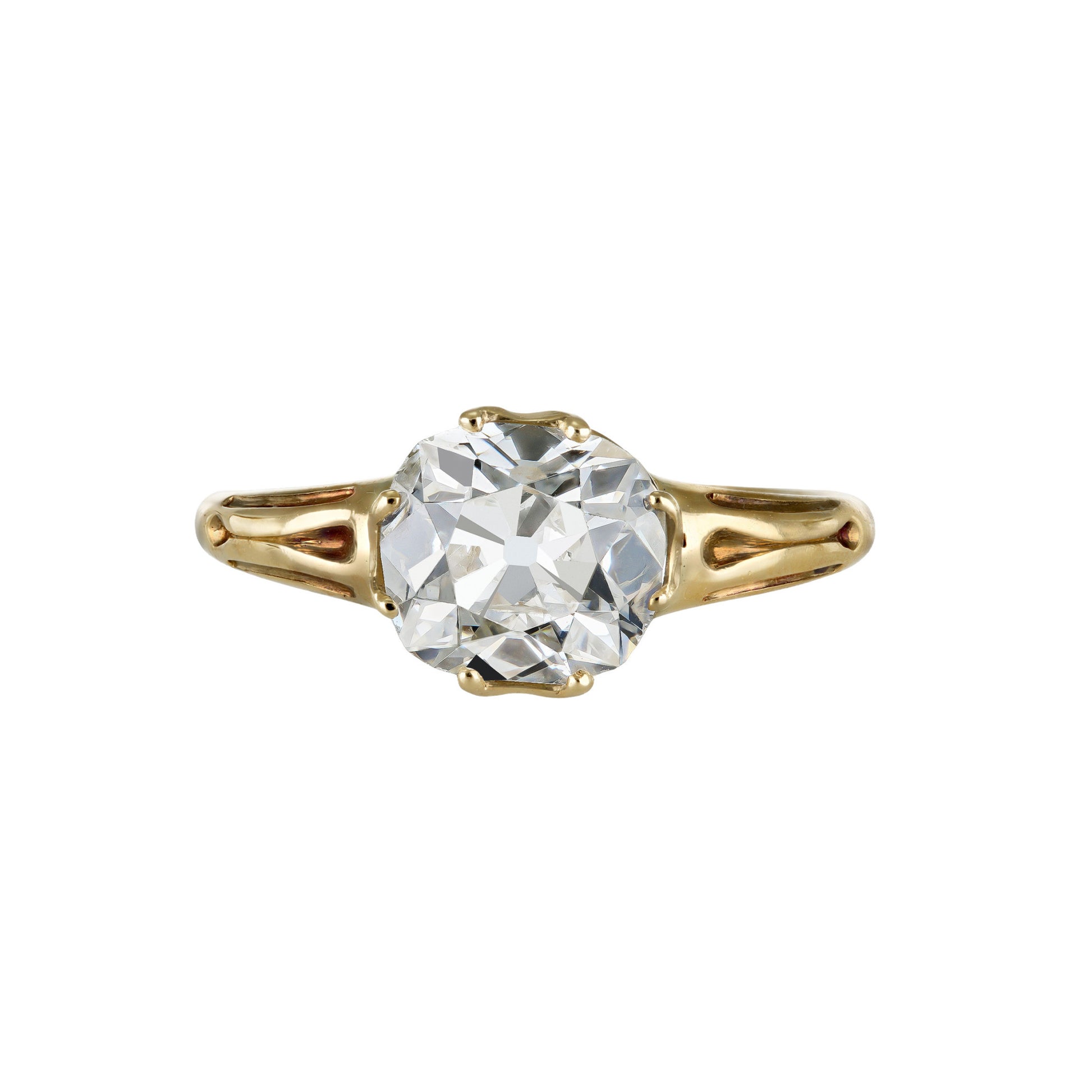 Victorian 18KT Yellow Gold Diamond Ring front
