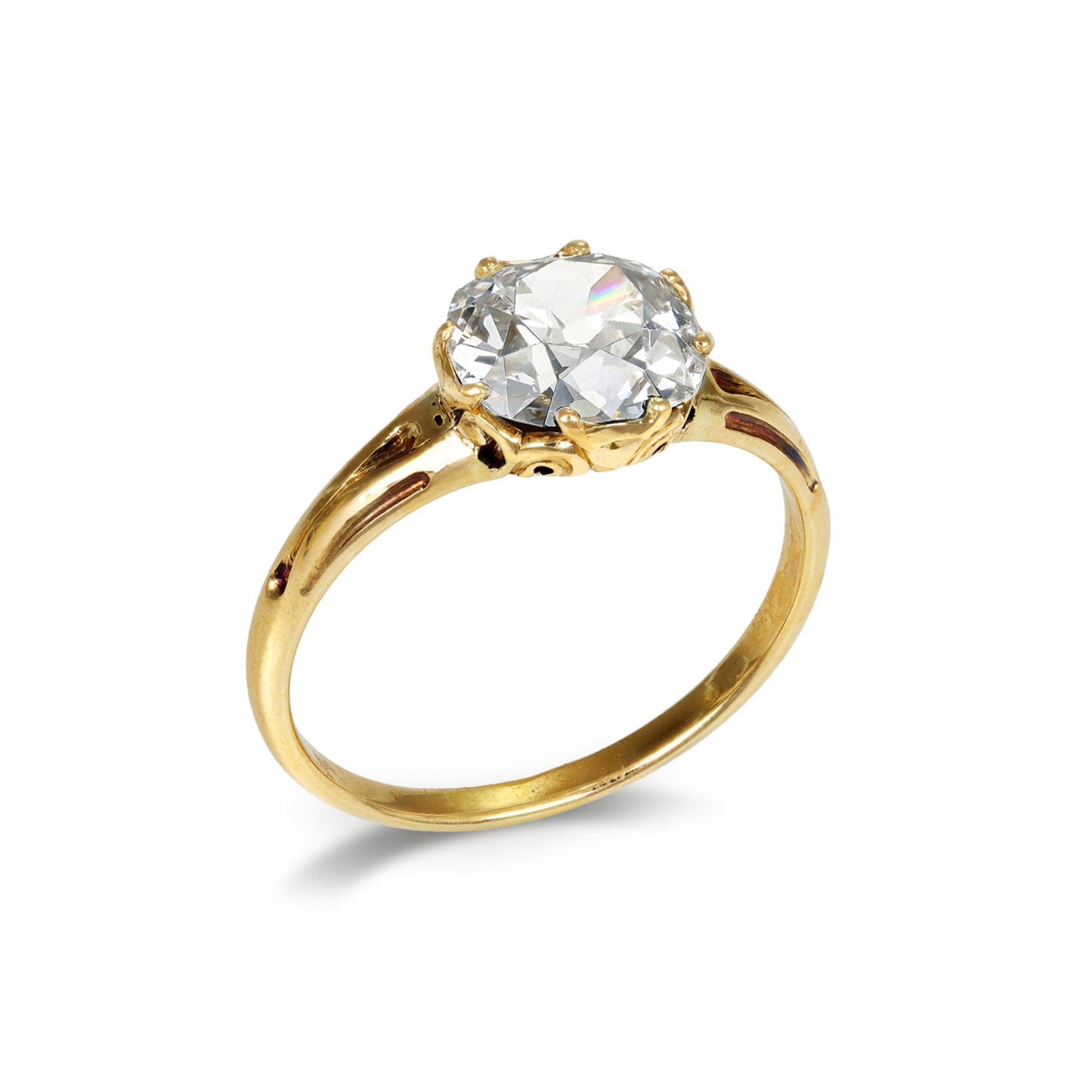 Victorian 18KT Yellow Gold Diamond Ring profile