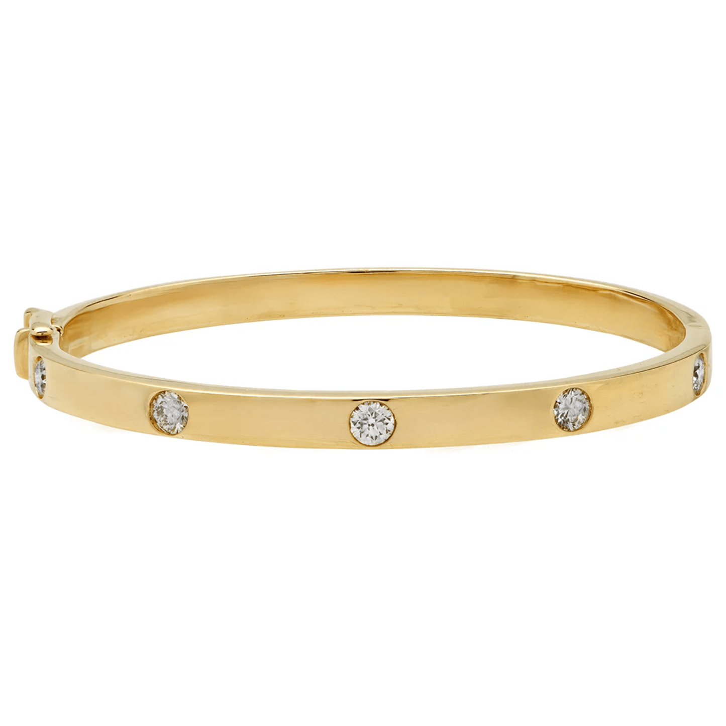 Post-1980s 14KT Yellow Gold Diamond Bracelet front
