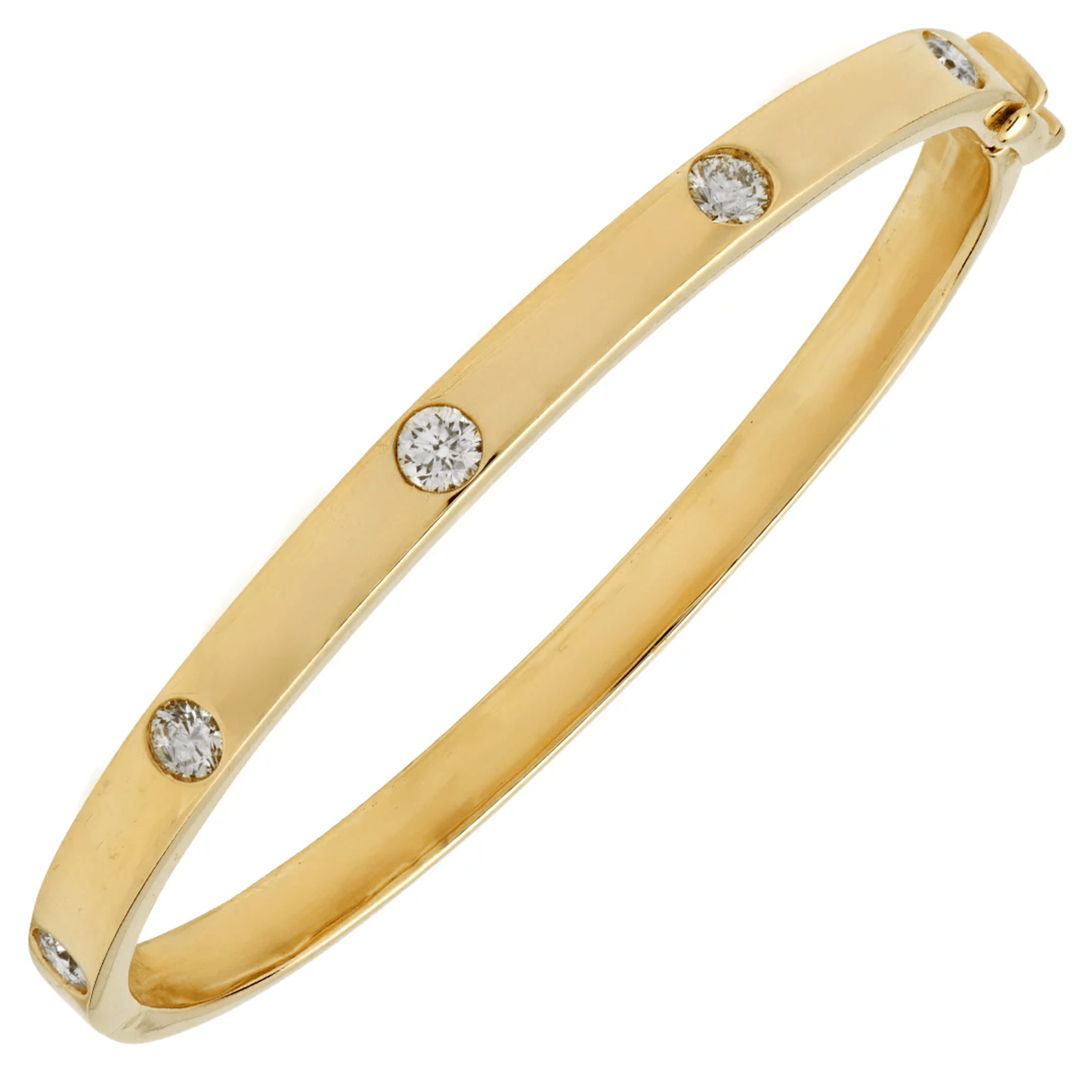 Post-1980s 14KT Yellow Gold Diamond Bracelet front