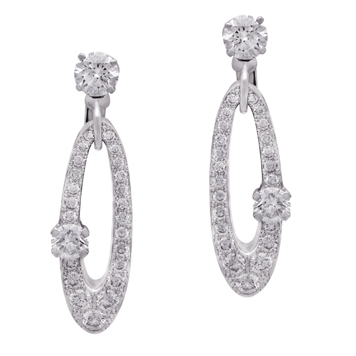 Bulgari Post-1980s 18KT White Gold Diamond Earrings front