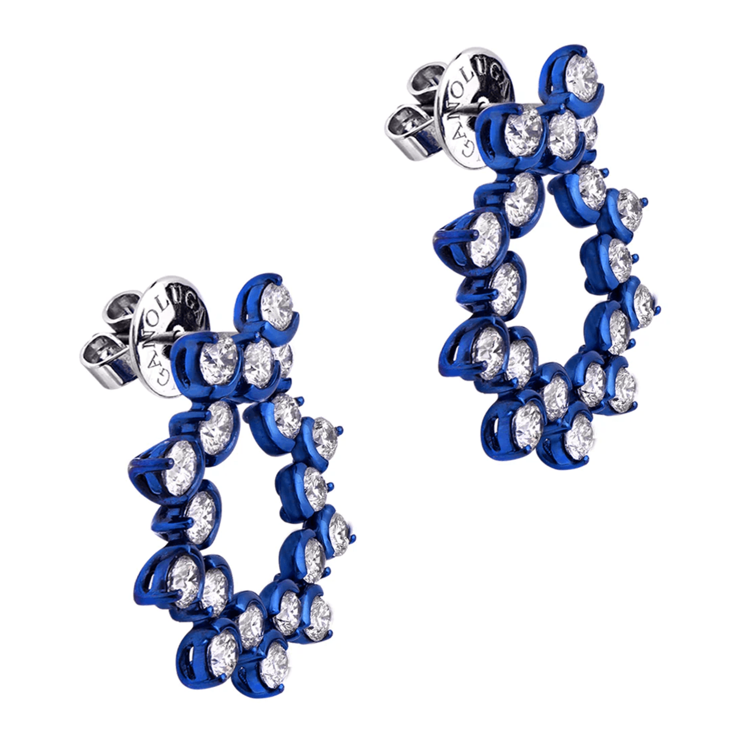 Post-1980s Titanium Diamond Earrings side