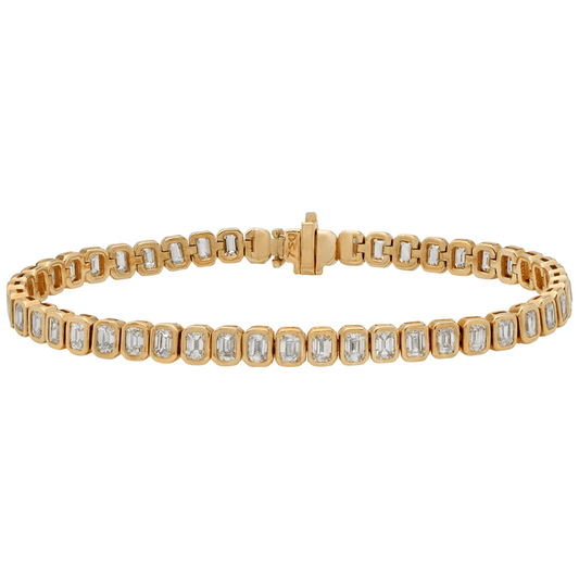 Contemporary 18KT Yellow Gold Diamond Bracelet front