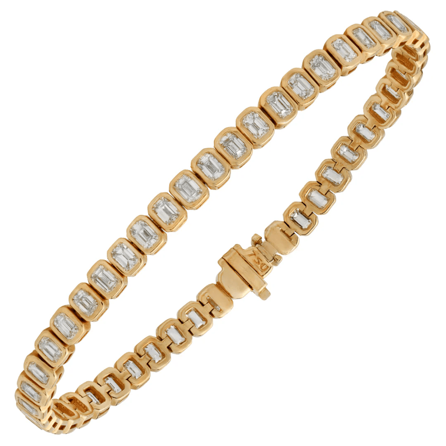 Contemporary 18KT Yellow Gold Diamond Bracelet front