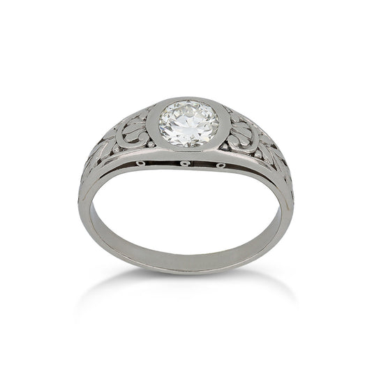 Edwardian Platinum Diamond Ring front