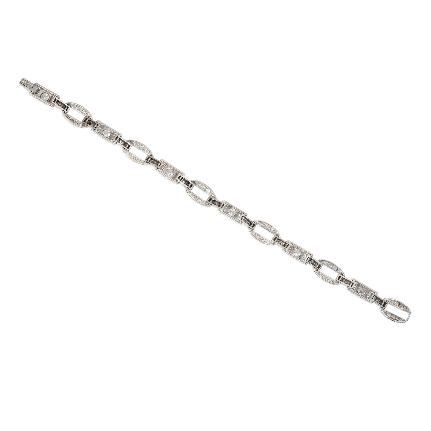 Art Deco Platinum Diamond Bracelet back